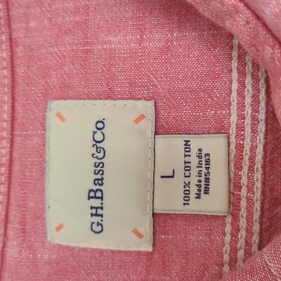 G.H.BASS & Co shirt Large 100% Cotton - Picture 6 of 6